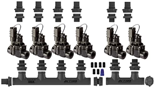 SPW Rain Bird Premium Valve Manifold System 100DVF with Flow Control - Heavy Duty Action Machining Parts - 3/4' or 1' Slip (6 Zone) by SPW - Used condition - US$167.96