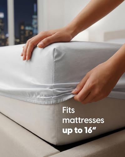 Image of Sleepy Town Split King Size Bed Sheets - 5 Piece - Split King Sheet Set - Extra Soft, Comfy & Cooling - Easy Care - Shrinkage, Wrinkle & Fade Free - Brushed Microfiber - Deep Pocket Sheets (White)