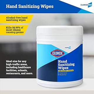 Clorox Pro Alcohol Free Hand Sanitizer Wipes with BZK - Gentle Hand Sanitizing Wipes for Hands in Bulk Canister - Disinfecting Sanitizer Solution for School Supplies & Office Use, 270 Count