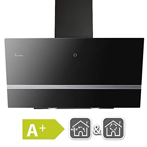 Afzuigkap 80 cm/Muur Afzuigkap met stahoogte/roestvrij staal/zwart glas/automatische uitschakeling/Aanraakbediening… - Image 3