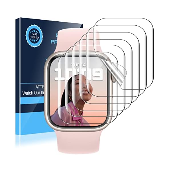 LK [6 Pack] Protector Pantalla Compatible con Apple Watch Series 7 45MM