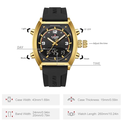Image of NAVIFORCE NF9242 Dynamic Racing Style Multifunctional Analog-Digital Watch