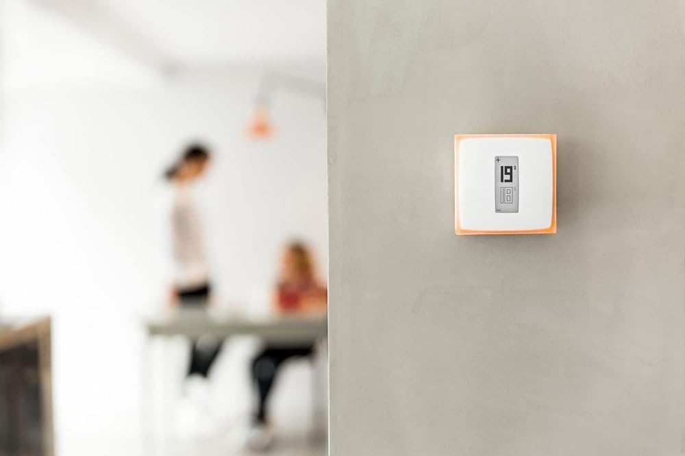 Netatmo Thermostat Intelligent, Energieeffizient. WiFi - Steuern Sie die Heizung per App aus der Ferne, Kompatibel mit einzelnen Heizkesseln, NTH01-AMZ