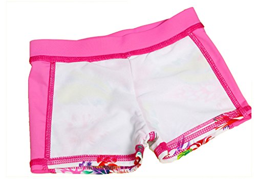 Baby Toddler Girls Two Pieces Swimsuit Set Girls Long Sleeve Bathing Suit Sunsuit Rash Guards UPF 50+(Hot Pink, 4-5T(Height:45.3"-49.2"/115-125cm)/XL) - Thumbnail 3
