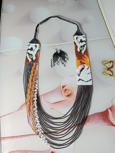 Collar de león ucraniano gerdan LKBEADS pendientes de cuentas multicolor 3