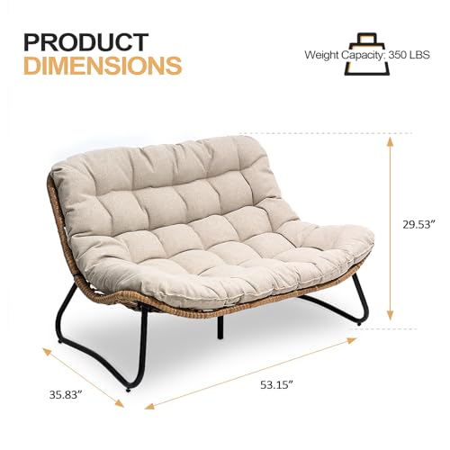 image for Crestlive Products Outdoor Loveseat, 2 Seater Outdoor Couch with Soft 