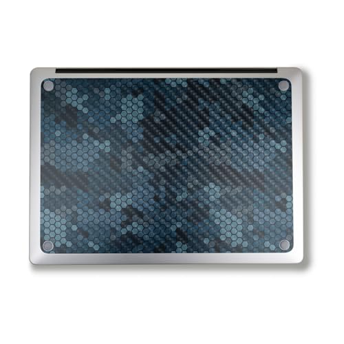 Image of Carbon Fiber Laptop Skin Compatible with Alienware M18 R2 (2024) - Blue Hexa Camo - Premium 3M Vinyl Protective Wrap Decal Cover - Easy to Apply | Crafted in The USA by MightySkins