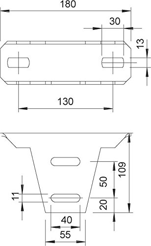 Placa frontal US 5 pour ajuster un ancrage mural sur profilé acier