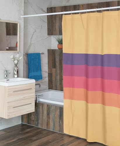 Rideau de douche rétro lavable en machine et totalement hydrofuge - 4