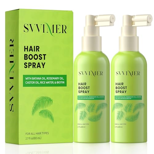 Svvimer Hair Growth Serum Spray - with Rosemary Batana Oil Biotin for Hair Loss and Thinning Hair - Thicker Fuller Hair for Women Men, 2.7 fl oz (Pack of 2)