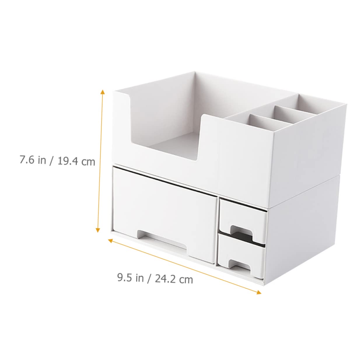 Organizer per Cosmetici Design Semplice e Facile da Pulire in Plastica Bianca Doppio Strato e Ampio Spazio per Scrivania e Cassetti