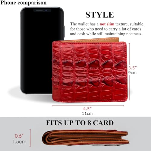 Image of HATA Men Leather Bifold Wallet RFID Blocking Front Pocket Exotic Billfold Handmade Gift For Birthday Wedding Anniversary Father's Day