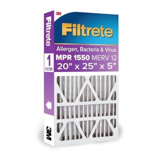 Filtrete 20x25x5, AC Furnace Air Filter, MPR 1550 DP, Healthy Living Ultra Allergen Deep Pleat, 1-Pack (actual dimensions 19.56x24.19x4.69)