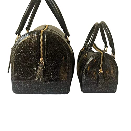 Image of Ladies Summer Jelly Pillow-shaped Top Handle Handbag Candy Color Transparent Crystal Purse