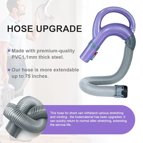 Image of Replacement Hose Handle Compatible with Shark Navigator Lift Away NV350 26, NV350A 26, NV350C 26, NV350E, NV350Q, NV350T, NV350W, NV350W N, NV350WC, NV351, NV351C, NV352 (Purple)