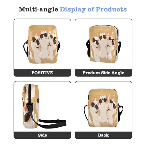 messenger bag men's shoulder bag Handbag For Travel Adjustable Strap for Shopping Shopping- Cute White Cats Cartoon4