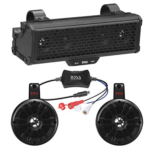 Boss Audio Systems BM40AMPBTK UTV ATV Bluetooth, IPX5 Weatherproof Audio System Package