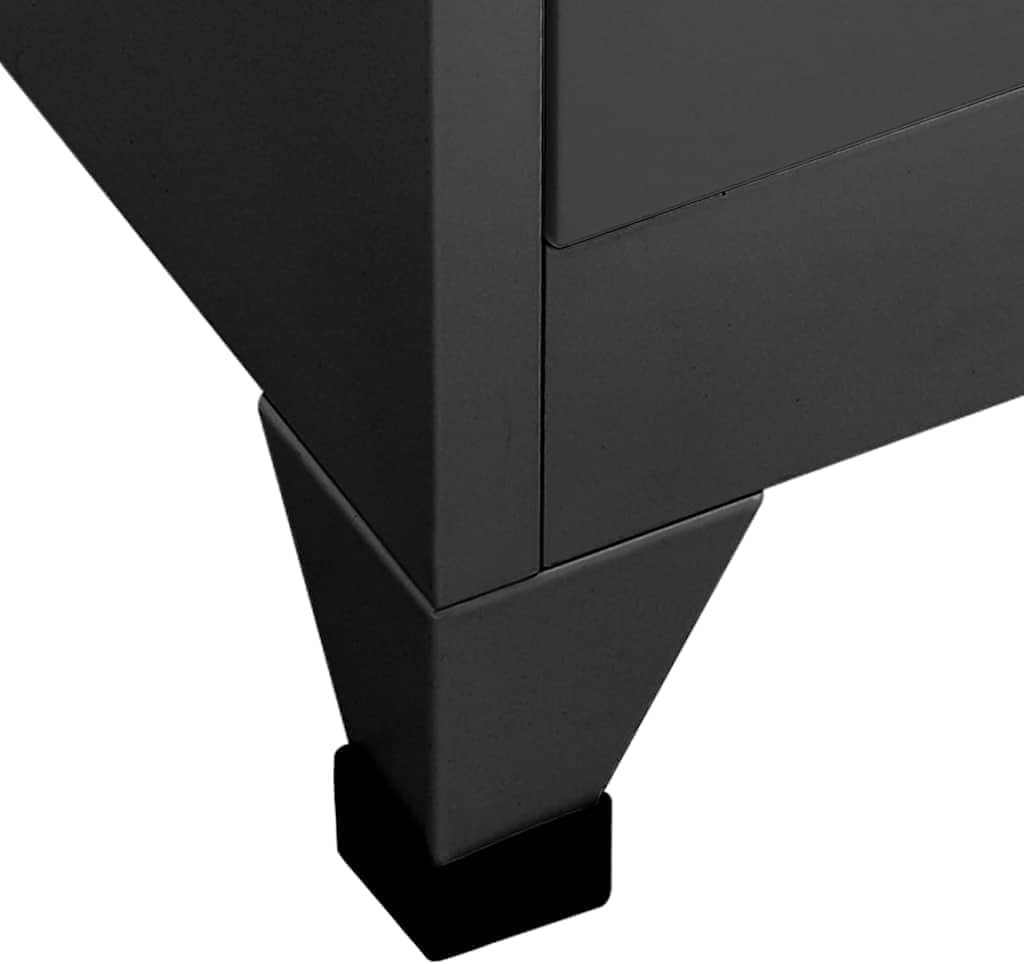 Anthracite Steel Locker Cabinet with 15 Lockable Doors, Storage Locker Cabinet for Efficient Organization, 35.4 x 15.7 x 70.9 Inch Dimensions