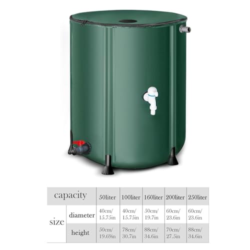 Image of CALANDIS Foldable Rain Barrel Portable Water Storage Tank for Outdoor Camping Garden 200L