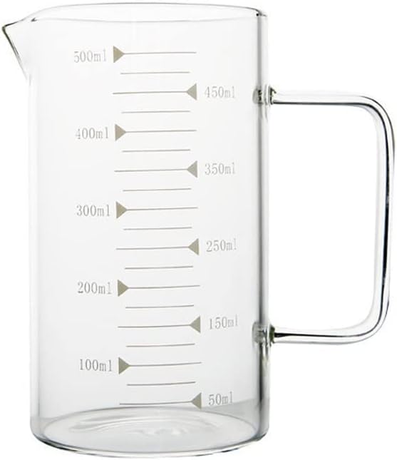 Glass Measuring Cup With Scale Milk Cup High Temperature Resistant Household Kitchen Baking Beaten Egg Cup Measuring Water Cup Cups (Size : 1000ml) (One Color 350ml)