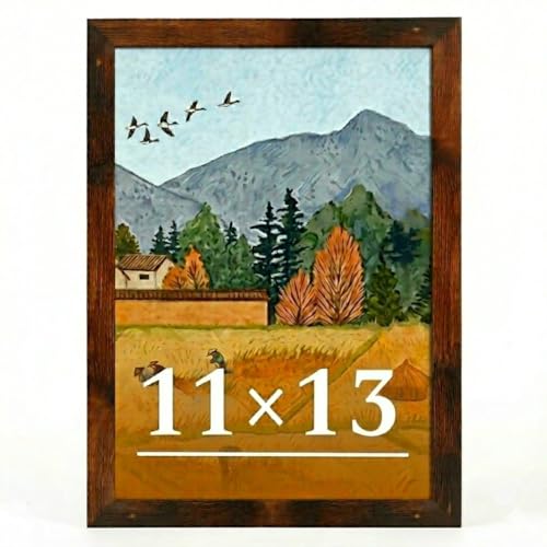 Veleclo 11x13 Picture Frame for Wall Display 11x13 Brown Picture Frame with Shatter Resistant Plexiglass Stable and Sturdy 11 x 13 Poster Frame for Wall Display Handpicked Gift Collection 1 Pack