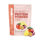 Clean Simple Eats Clear Protein Drinks, 20G Grass Fed Whey Protein Isolate, Ultra Filtered, Light & Refreshing Beverage, Low Lactose, No Artificial Ingredients, Pineapple Passion, 20 Servings, 20 Oz