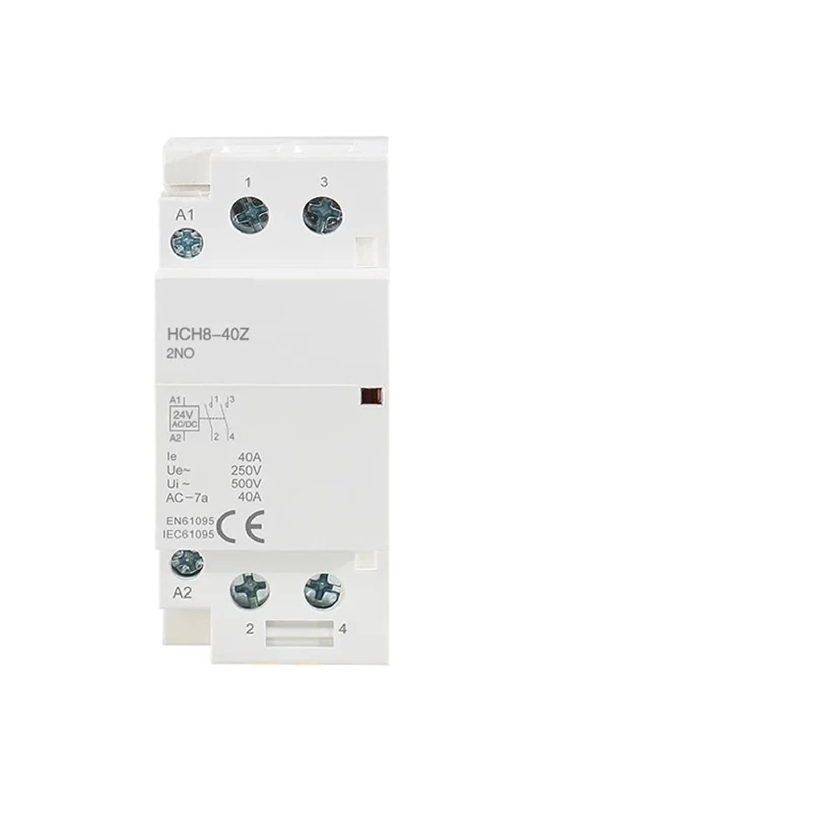 YFHGULBTK HCH8-40 DC Contactor 2P 63A 2NO 1NO1NC AC24V DC24V Automatic Householdr Din Rail Type 1Pcs(2P 63A 2NO DC24V)