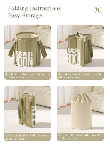 Spa De Pies Plegable Con Asa Para Viaje Y Camping miniatura 3
