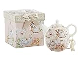 Delton Products Porcelain Tea for One, Kittens and Puppy Pattern, Arrives in Matching Keepsake Box