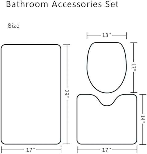 Miniatura 2 de Juego de alfombrillas de baño rústicas de granja, margaritas azules y mariposas en madera de campo, juego de tapetes de baño con alfombra de baño