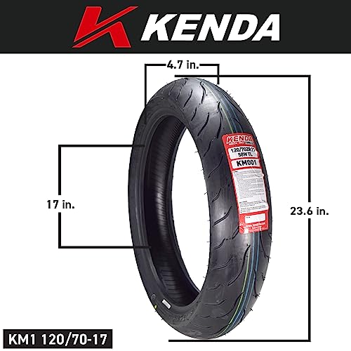 Kenda KM1 Sport Touring Motorcycle Tire Set 120/70Zr17 58W Tl 180/55Zr17 73W Tl W/Keychain thumb #1