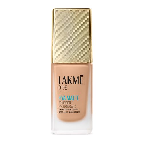 Image of Lakme 9to5 Hya Matte Foundation + Hyaluronic Acid Warm Beige - 25ml (Pack of 2)