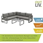 OUTLIV. Ecklounge Set Florenz Dunkelgrau