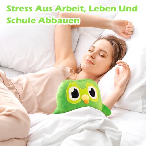 YUFFQOPC Eule Kuscheltier Stofftier Green Owl Plush mit Großen Augen 30cm Weich Plüschtier Karikatur Plüsch Eule Spielzeug Wurfkissen Stuffed Animals Stofftier für Wohnkultur Mädchen Jungen Kinder