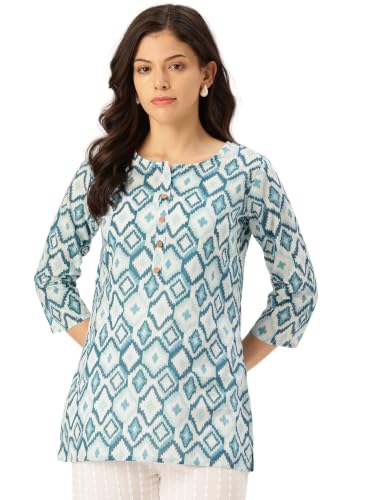 Image of feranoid Printed Top with Round Neck & 3 /4 Sleeves (S-XXL)