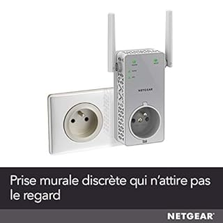 NETGEAR Répéteur WiFi (EX3800), Amplificateur WiFi AC750, Booster WiFi, jusqu'à 70m², repeteur WiFi puissant , WiFi Extender avec Prise de courant Intégrée, Compatible toutes Box internet