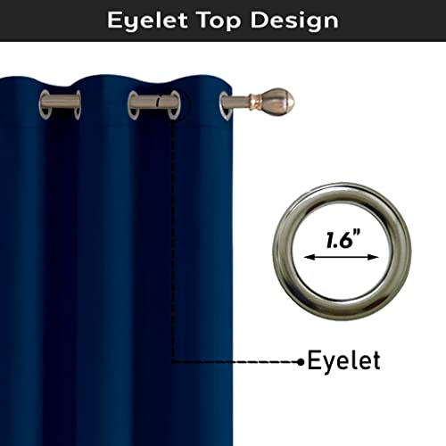 VED Thermal Insulated Blackout Curtains 66 x 72 Inch (2 Panels) (Navy Blue), W 66.1" x L 72" (2 Panels) - Image 3