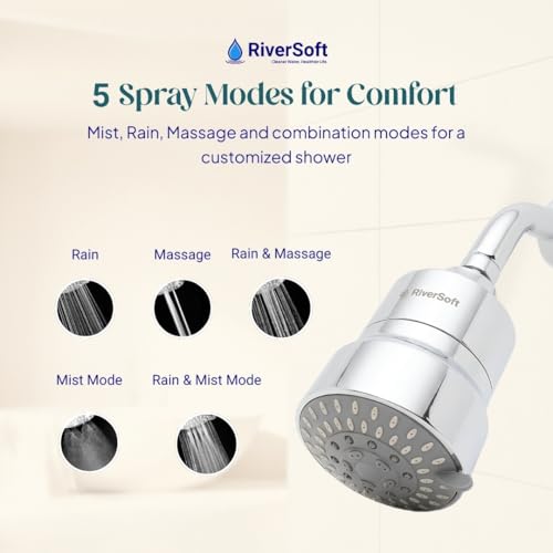 Image of RiverSoft Shower Filter for Hard Water with 5 Mode || for Hair & Skin Protection