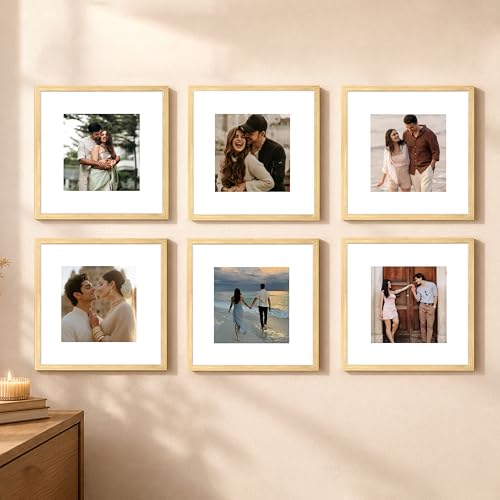 Image of Art Street Premium Photo Frame for living room, Classic Aesthetic Design Photo Frames for Photograph, Art Work, Kids Room Set of 6 (8x8 Inch, Beige)