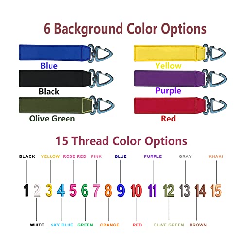 Mvcen Personalized Keychain, Custom Name Number Key Tag 1Pc Embroidery Double-Sided Keychain Customizable Key Chain Keyring Accessories For Outdoor Backpack, Luggage, Car, Gift #TOP2