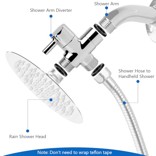 Image of HASTHIP 3 Way Shower Diverter Valve Plated Copper, G1 /2 Thread for Bathroom | Controls Water Routing, Supports Handheld Shower, Bidet or Sprayer, Plated Copper Body, Lever Operation
