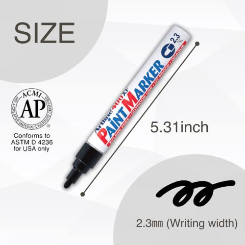 Artline Paint Marker, For Indoor, Outdoor And Industrial Use 2.3 Mm Writing Width, Black, 12 Pack (Ek-400) #TOP3