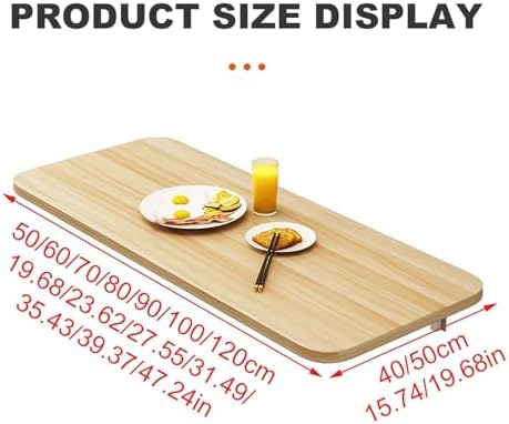 Wall Mounted Folding Table - Space-Saving Fold Down Laundry & Kitchen Countertop Easy to Assemble Perfect for Offices Studies and Restaurants.