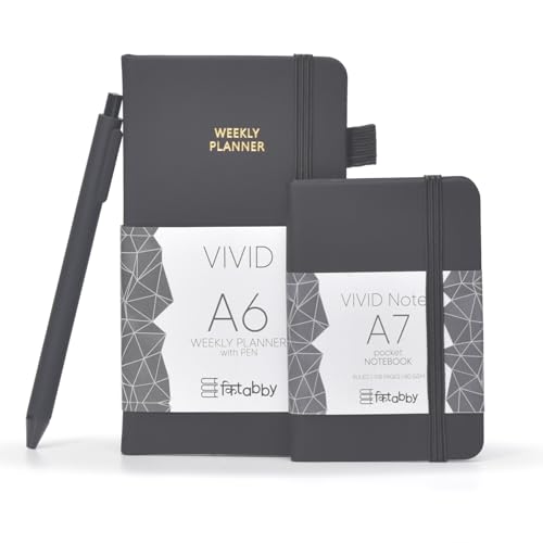 Image of Kitabby VIVID A6 Weekly Planner & A7 Notebook Combo - Black
