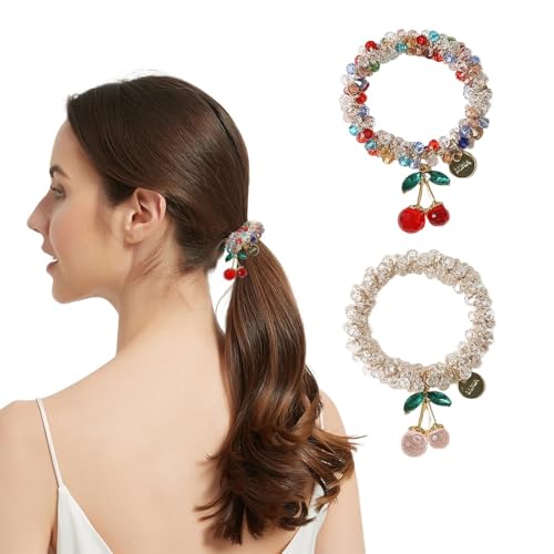 COYUN 2 pezzi Nastro Per Capelli Con Strass Per Coda Di Cavallo, Elastici Per Capelli Donna, Accessori Capelli Donna
