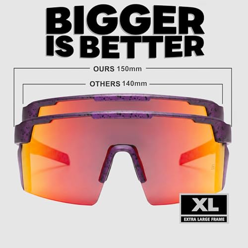 Image of WISTON XL Z87 Sunglasses for Big Wide Heads Men Women,TR90 Ultralight UV400 Protection Sun Glasses Z8224