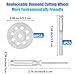 20Pcs Premium 545 Diamond Cutting Wheels (22mm), Cut Off Discs Coated for Rotary Tools with 3mm Mandrels 3mm, Ideal for Glass, Tile, Stone & Marble, Rotary Tool Accessories