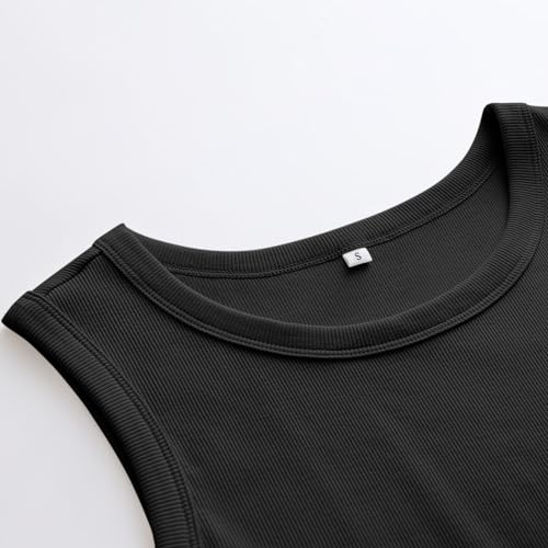 ANRABESS Womens Sleeveless High Neck Tank Tops Fashion Summer Casual Basic Slim Fit Ribbed Racerback Top Shirt Clothes3