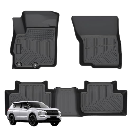 Priprilod Floor Mats Fit for Mitsubishi Outlander Sport 2011-2024 All Weather Protector TPE Floor Liners Custom Fit Car Mats Non-Slip
