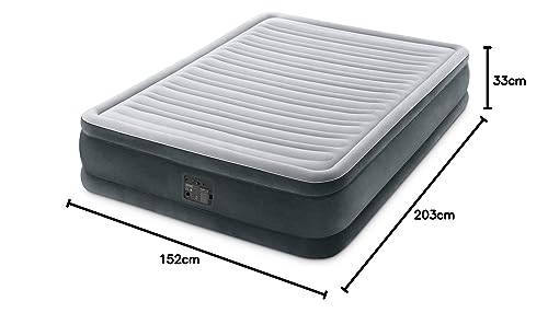 Image of Intex Dura-Beam Deluxe Series Comfort -Plus Mid-Rise Air Mattress - with Built-in Electric Pump (Queen Size -13 inch Height)